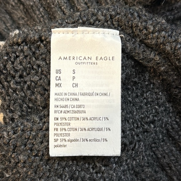 American Eagle Acrylic Blend Colorblock Crewneck Drop Shoulder Sweater Womens S - Picture 6 of 6